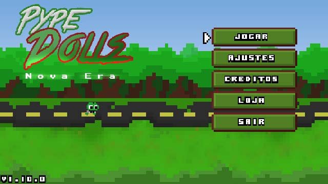 Menu principal do jogo PypeDolls